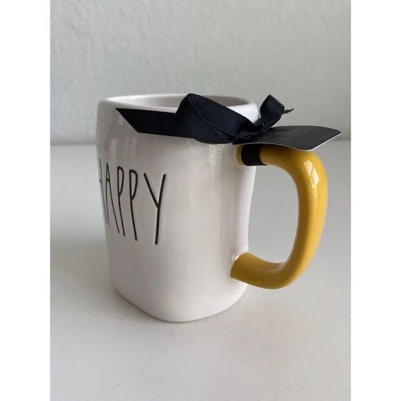 Rae Dunn Disney Princess HAPPY Mug Snow White & The 7 Dwarfs Double Sided NEW - Picture 3 of 5